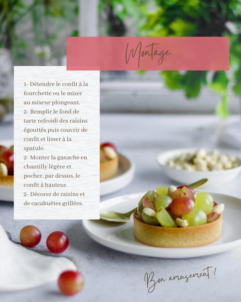 recette montage tarte raisins cannelle cacahuètes