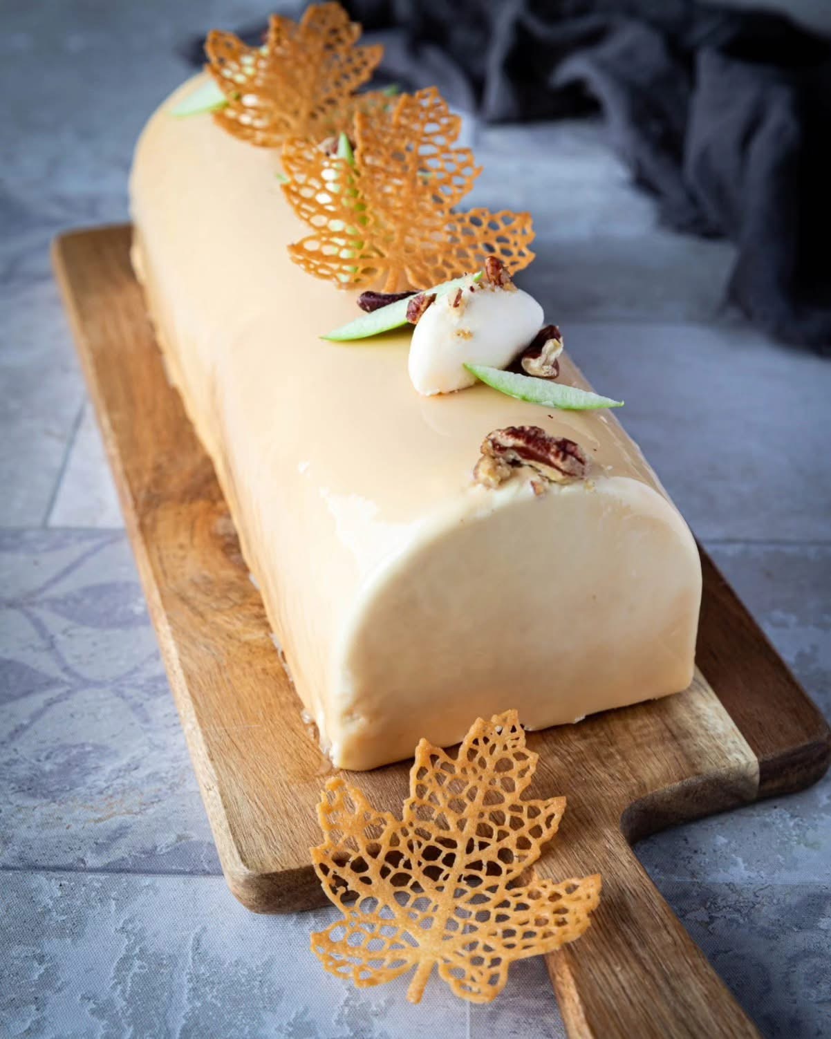 bûche pomme, érable et pécan